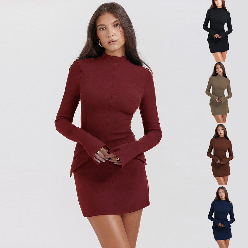 Long Sleeve Bodycon Dress with Pockets